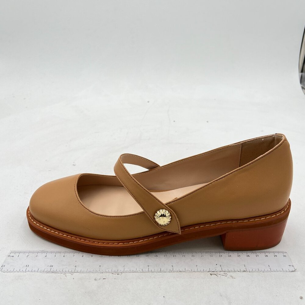 FSJ Apricot Comfy Round Toe Low Heel Loafers One Strap Buckle Casual Shoes